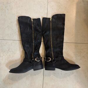 Elegant Black Knee-High Riding Boots Sz 8